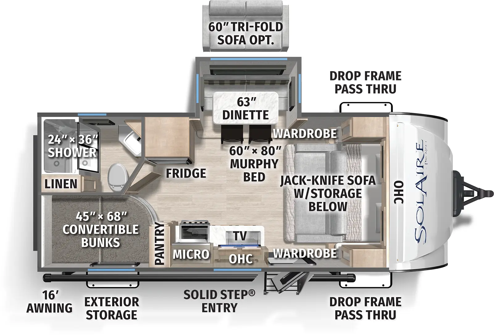 Solaire Ultra Lite 2085BHS Floorplan